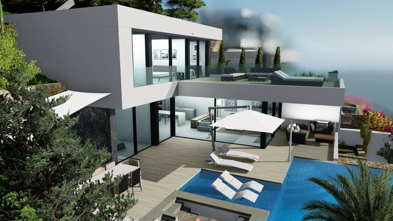 Moderne nieuwbouw villa met zeezicht in Calpe